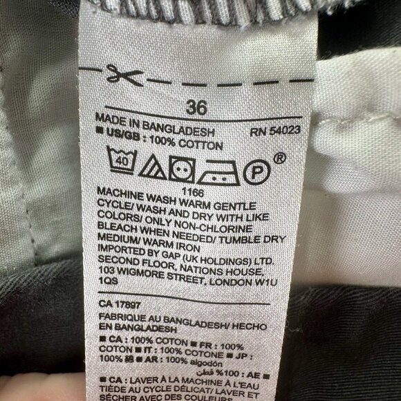 Gap Lived In Shorts Men’s Size 36 Gray Chino Bermuda 3256 100% Cotton 11" Khakis - Picture 10 of 12